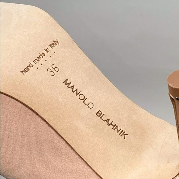Manolo Blahnik Hangisi 70 Embellished Satin Pumps size 36 - Picture 13 of 13